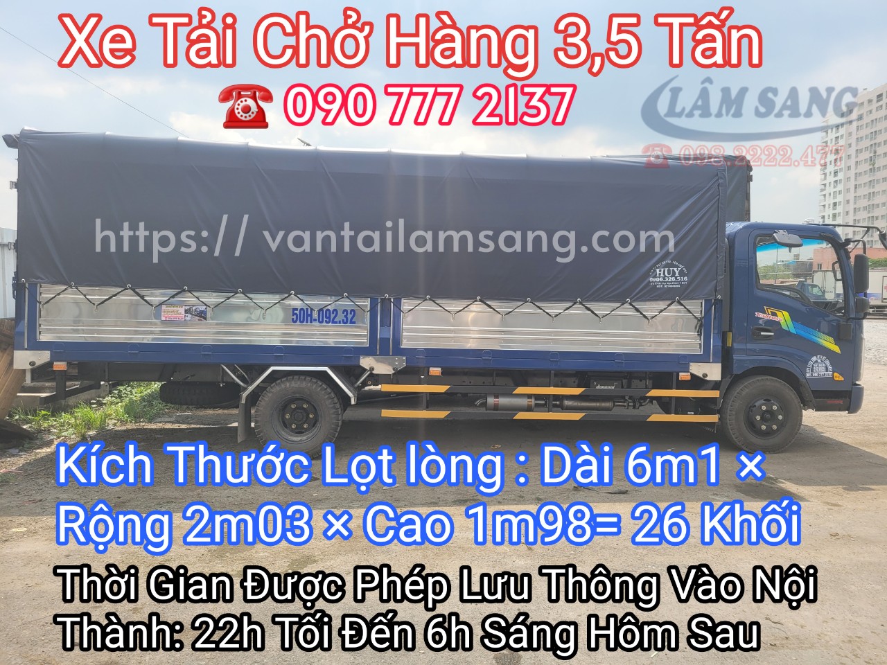 Xe tải chở hàng 3.5 tấn - vận tải Lâm Sang